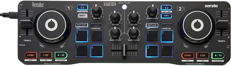 Hercules - DJ Control Starlight - USB DJ Controller - RGB Verlichting - Serato DJ Lite