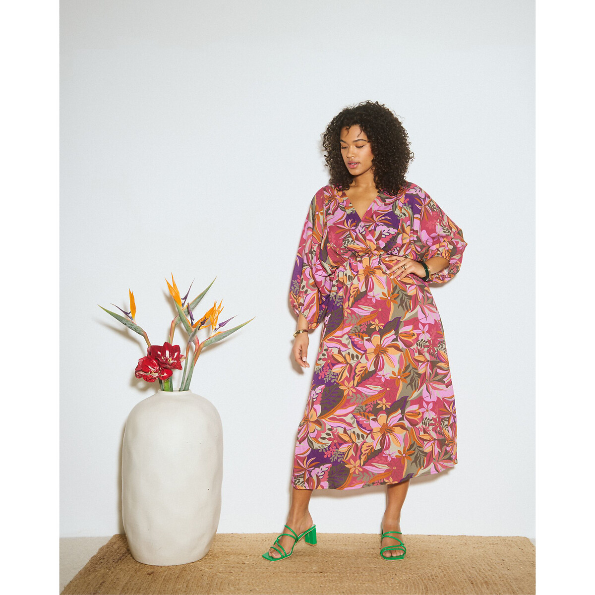 ALMÉ<br>Vestido com estampa floral, Leva