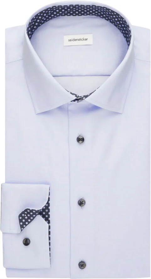 Seidensticker Business Shirt Slim Long sleeve Kent-Collar Uni Blue