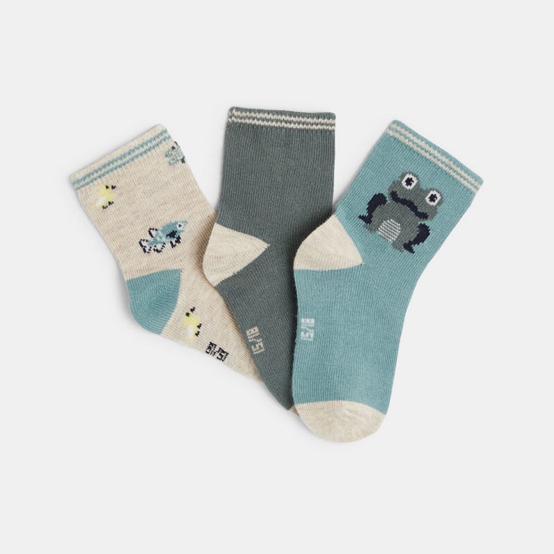 Chaussettes grenouille bleu bébé garçon Gris ou noir