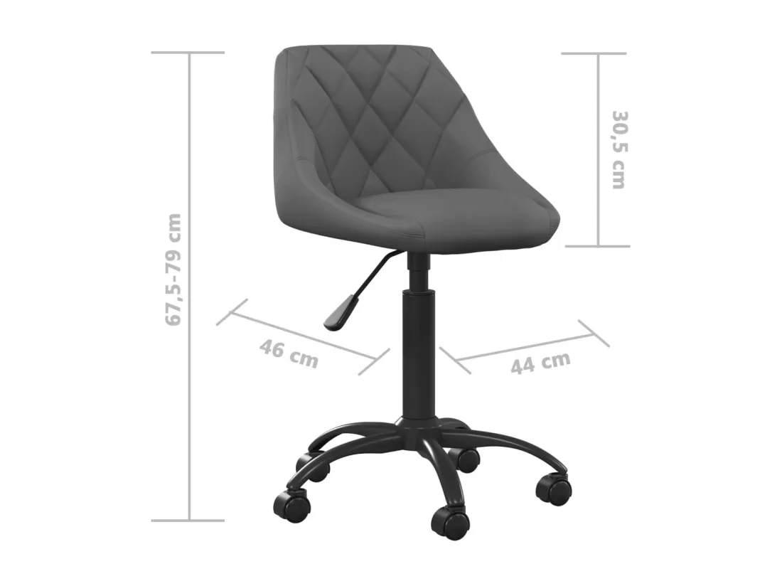 Chaise de bureau Gris foncé Velours