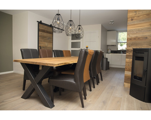 Tafelblad van geolied eikenhout met natuurlijke rand, 1800x900x40 mm