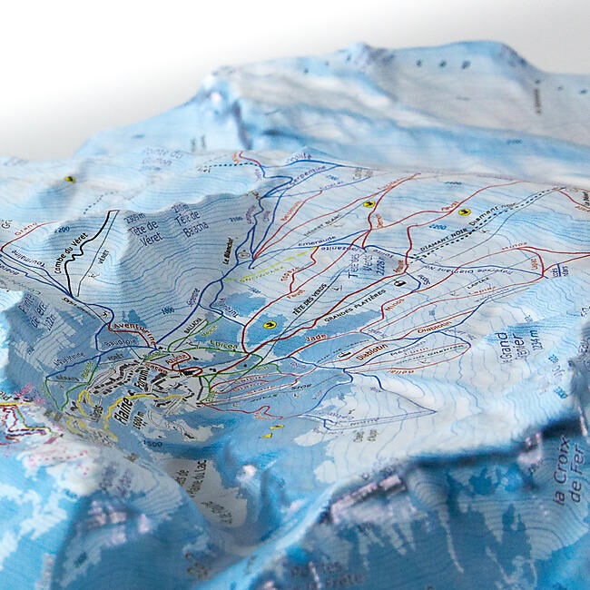 CARTE EN RELIEF PISTES SAMOENS FLAINE