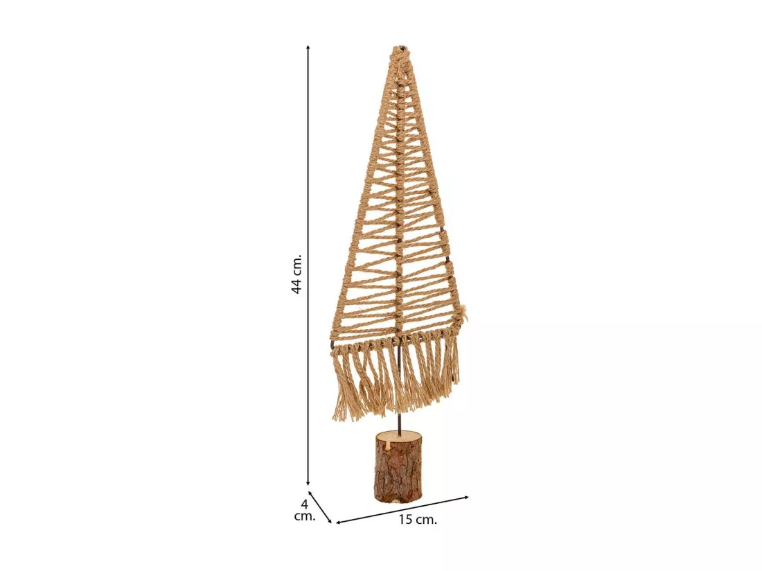 Arbre décoratif en coton tressé marron 15x01x44h