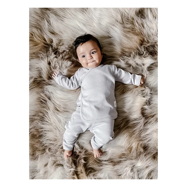 Bamboo Baby Ensemble Kimono et Legging Coton Bio | Gris clair