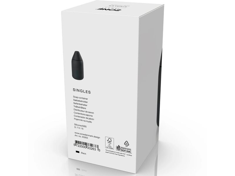 Zone Denmark Seifenspender Singles 300 ml, Schwarz Seifenbehälter mit futuristischer Eleganz