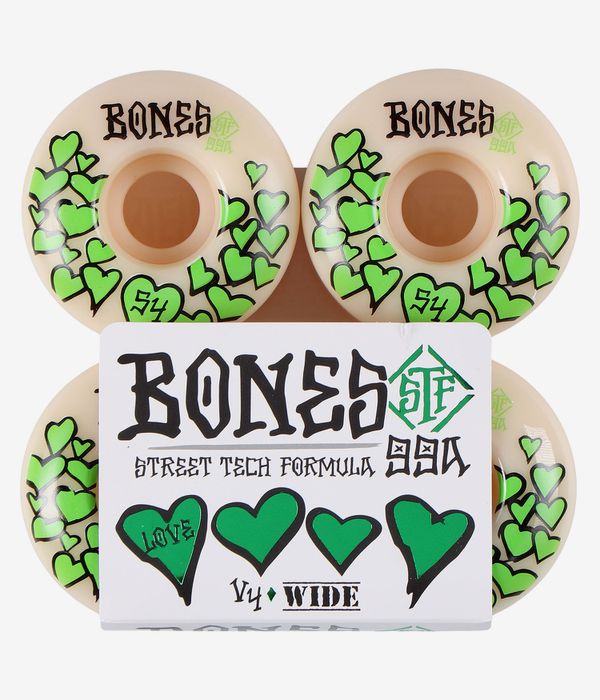 Bones STF Love V4 Rollen (white green) 54mm 99A 4er Pack