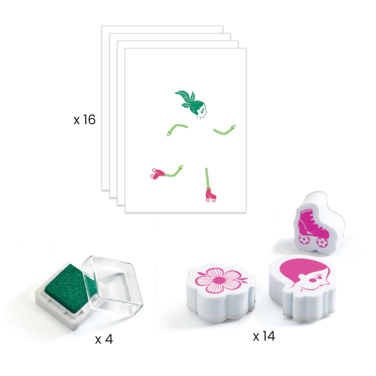 Djeco Mix en Match Bloemenmeisje Stempels