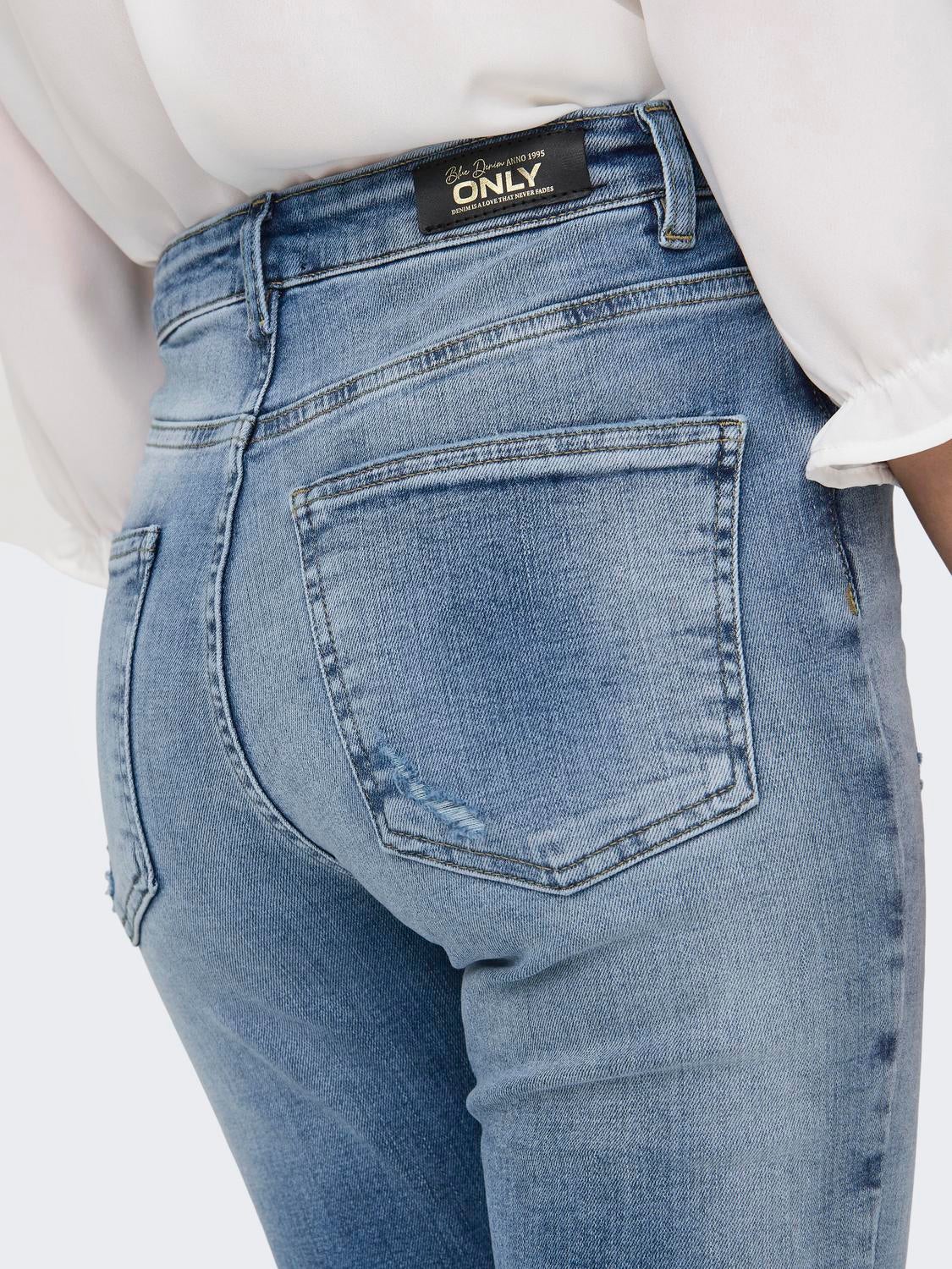 ONLFOREVER Hohe Taille Skinny Fit Jeans Light Medium Blue Denim