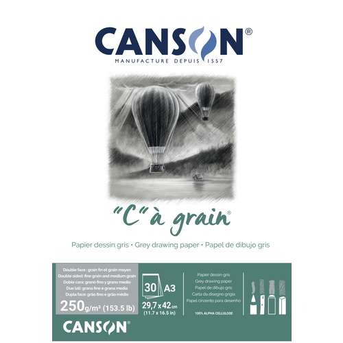 CANSON® „C“ à grain Zeichenpapier, Grau-meliert