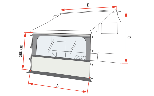 Fiamma Blocker Pro Vorderwand mit großem Fenster