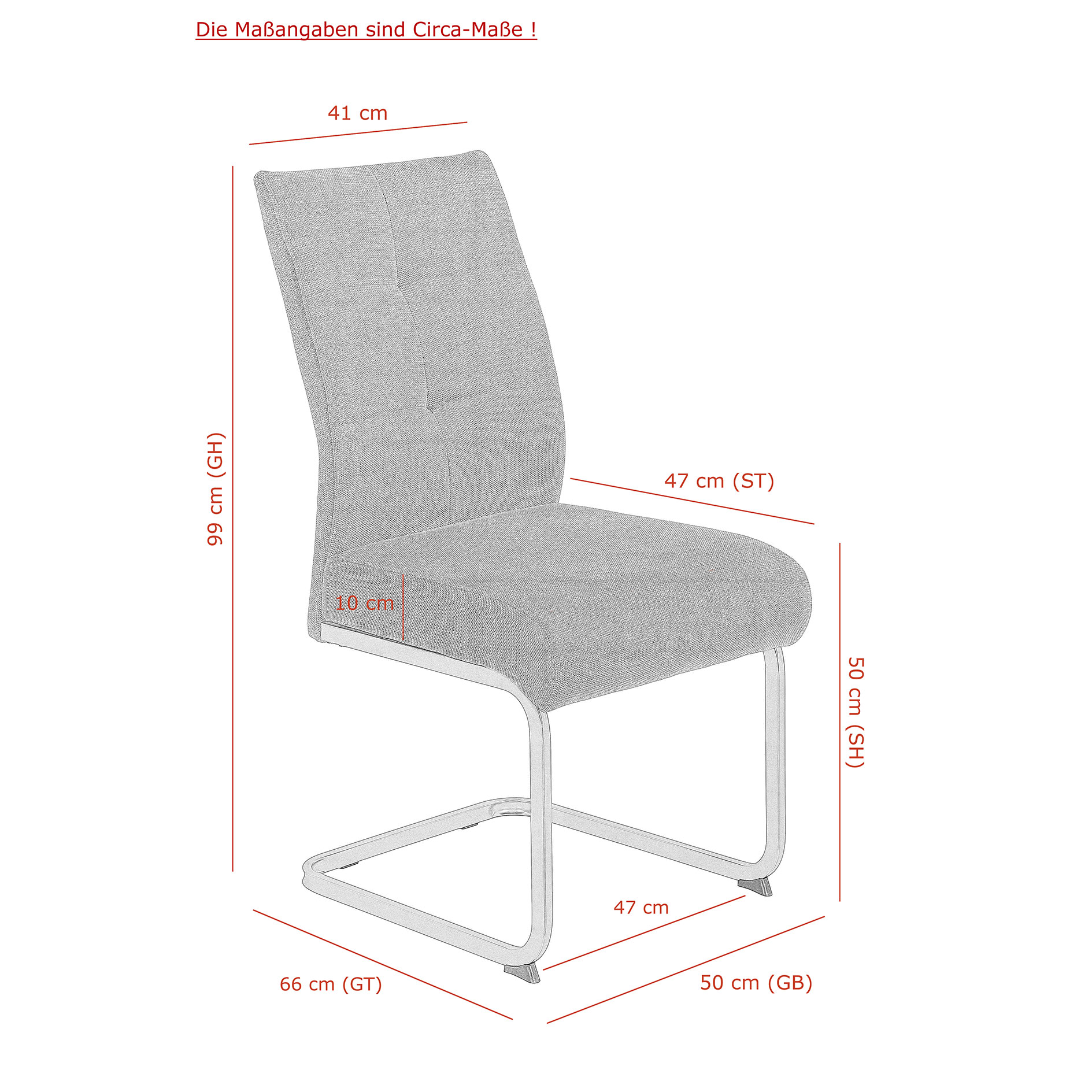 Schwingstuhl - anthrazit - Webstoff - Federkern
