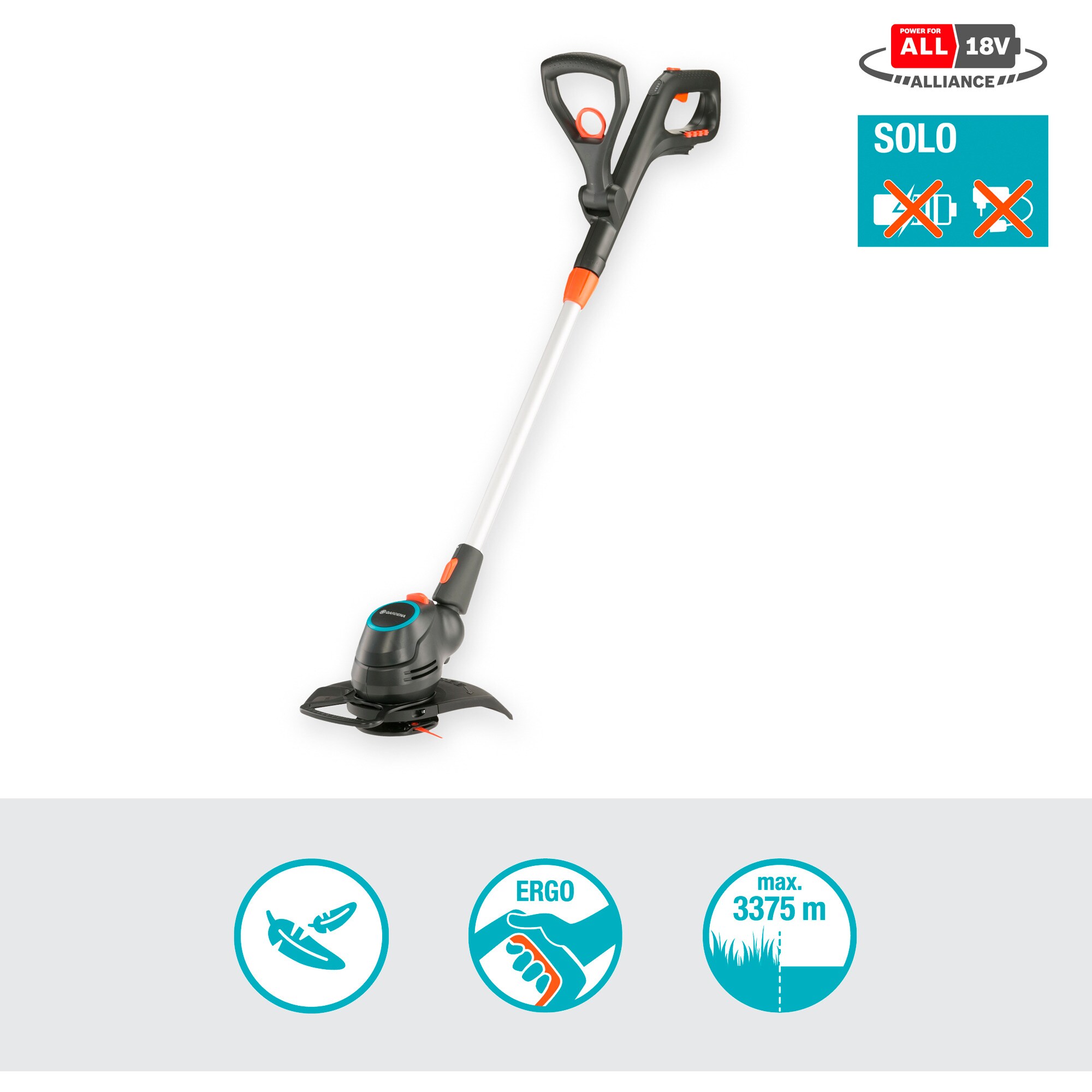 GARDENA Rasentrimmer Akku-Rasentrimmer ComfortCut 23/18V P4A solo