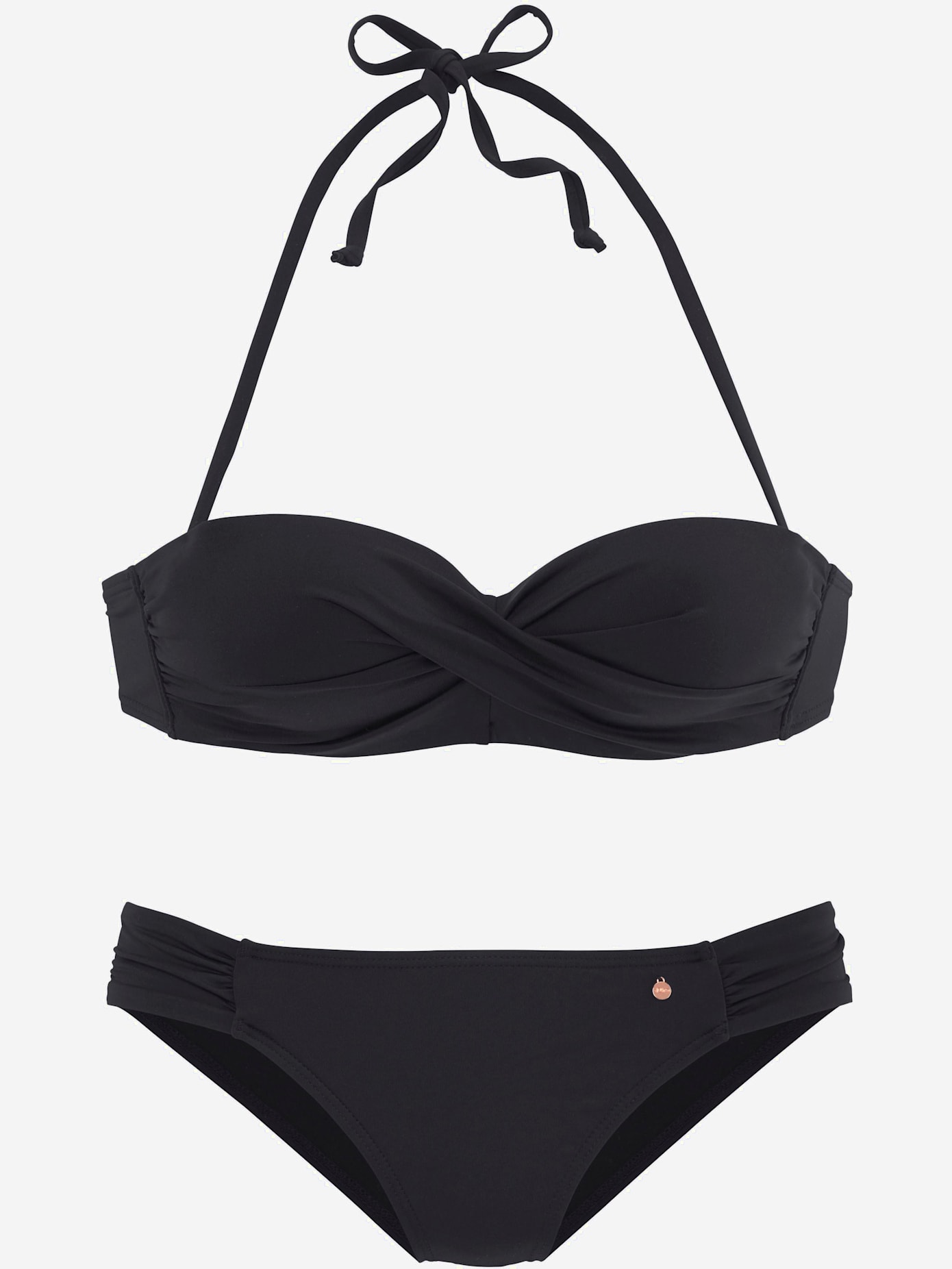 Maillot de bain bandeau à armatures coloris unis
