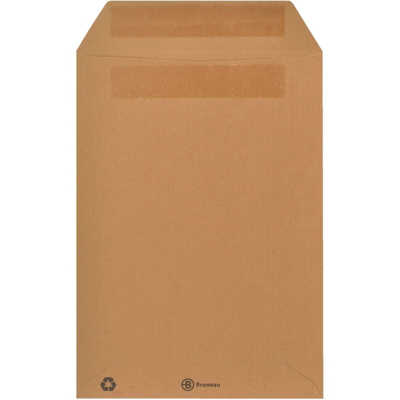 Bruneau - Pochette kraft brun recyclé 162 x 229 mm 90 g sans fenêtre - Boîte de 500