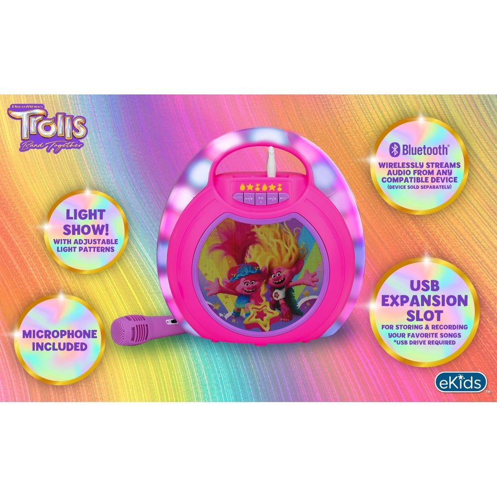 Trolls Karaoke-Maschine mit kabelgebundenem Mikrofon