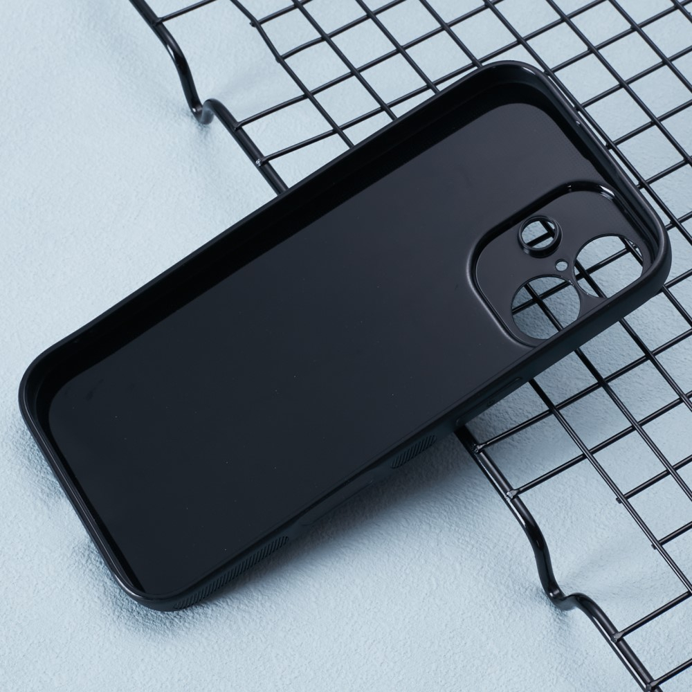 iPhone 16 Gummi Hülle im Carbon Look - Schwarz