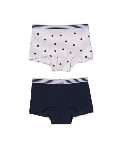 2 boxers enfant coton stretch bleu foncé