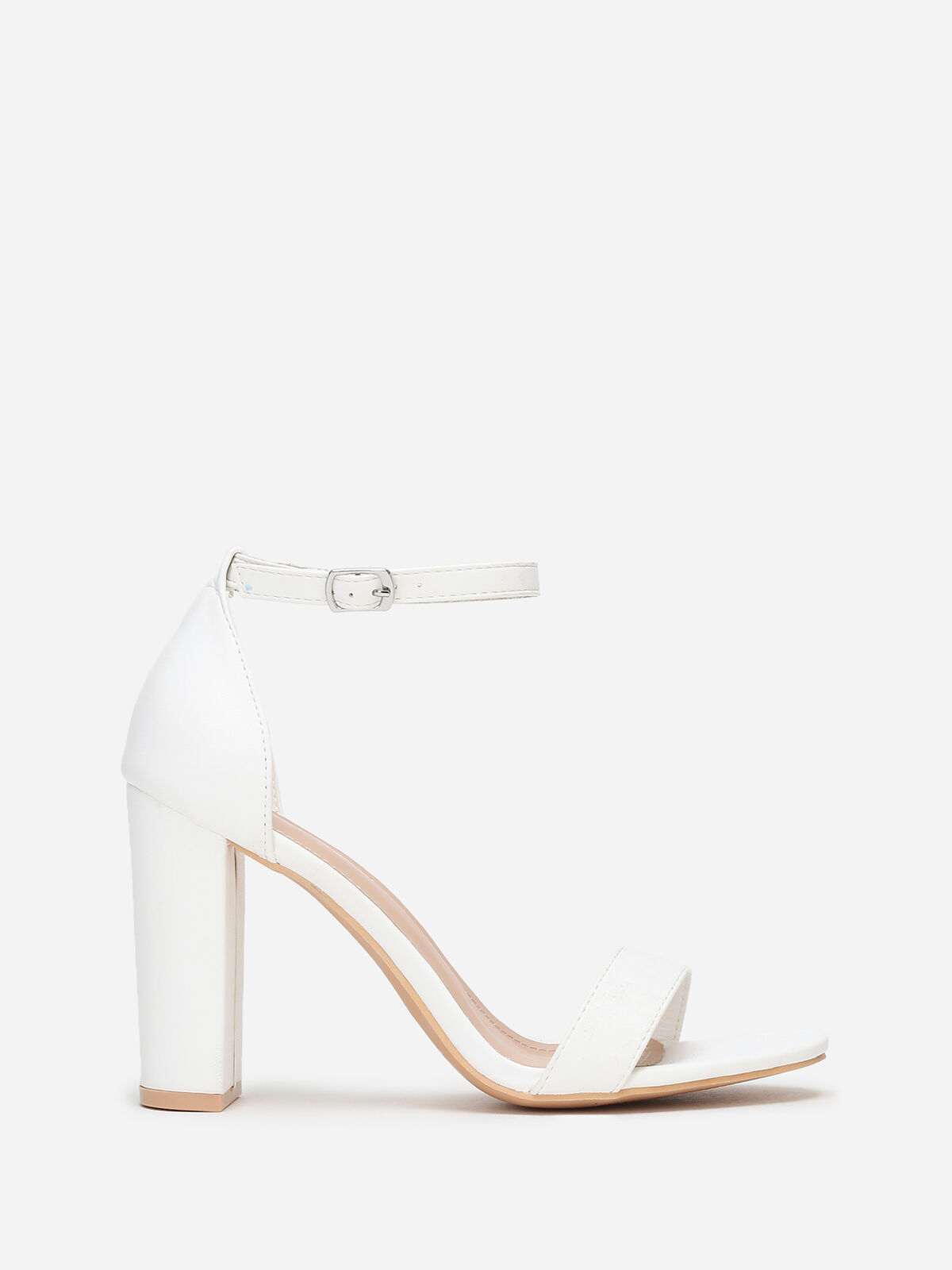 Sandales à talon et double brides- Blanc