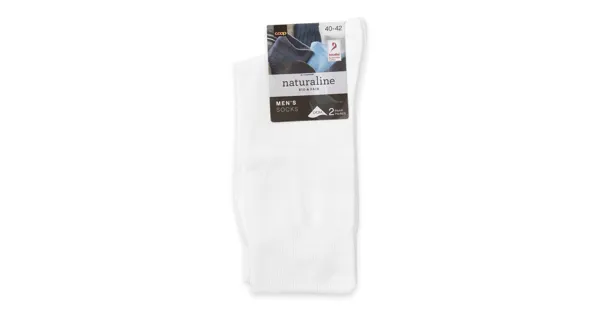 Naturaline Herren Socken Glatt Duo Weiss 40 - 42