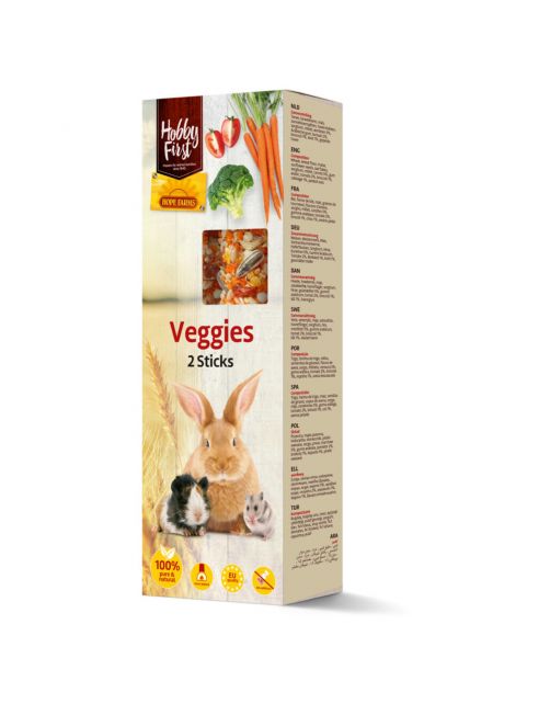 Hobbyfirst Hope Farms Sticks Groente - Knaagdiersnack - 7x20.2x3.5 cm 2x55 g M