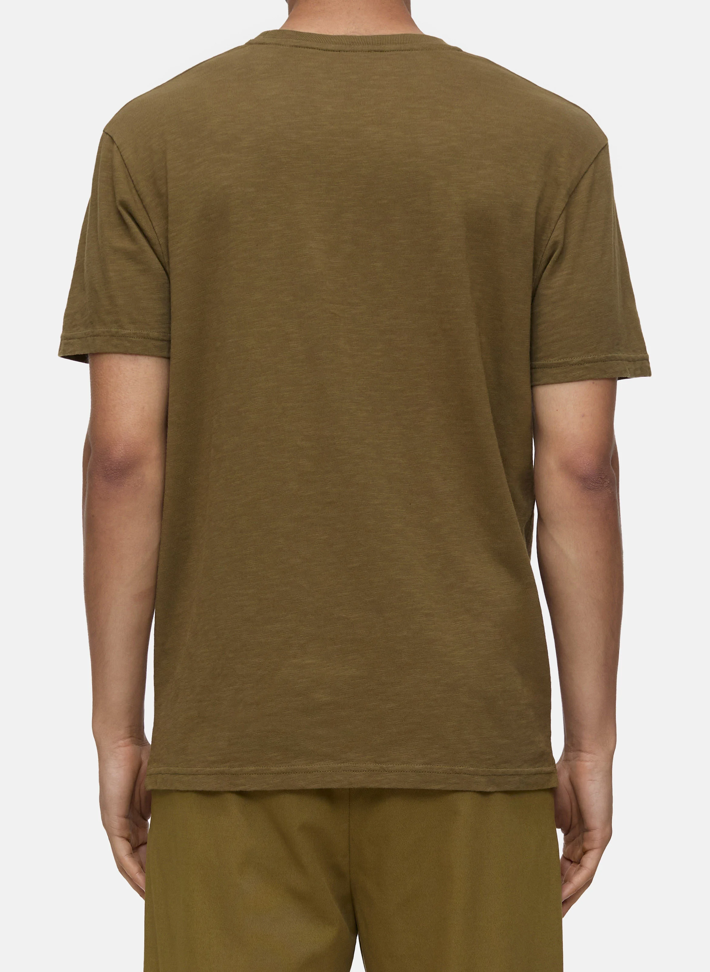 Tee-shirt droit col rond en coton bio | Doré