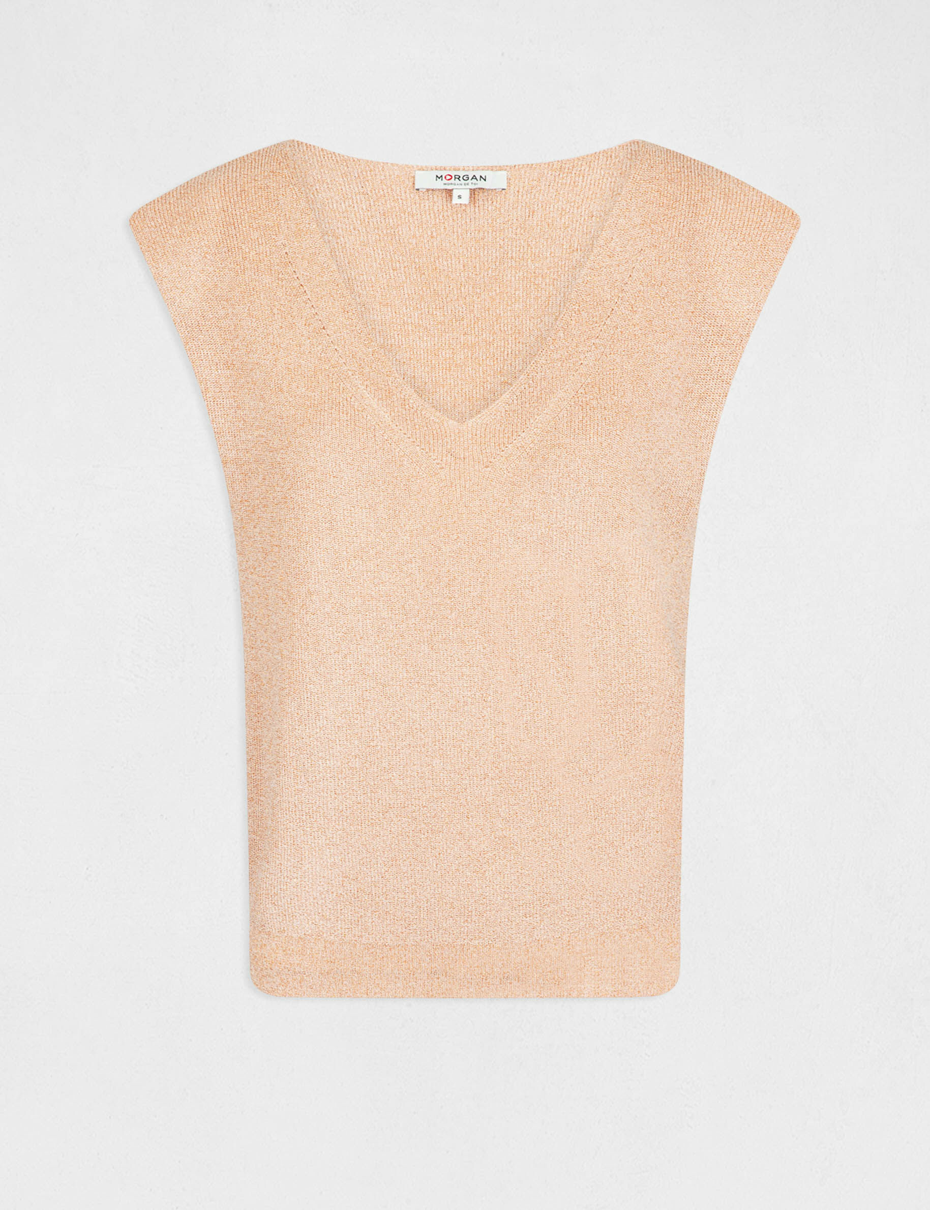 Pull manches courtes à épaulettes vieux rose femme - vieux_rose