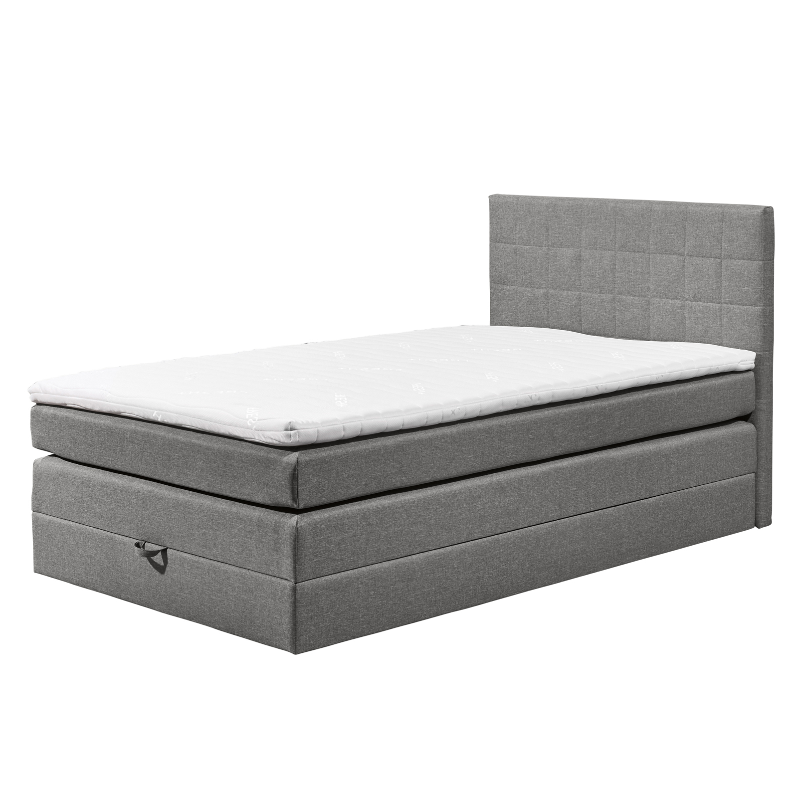 Boxspringbett - grau - H2 - Microfaser - 140x200 cm