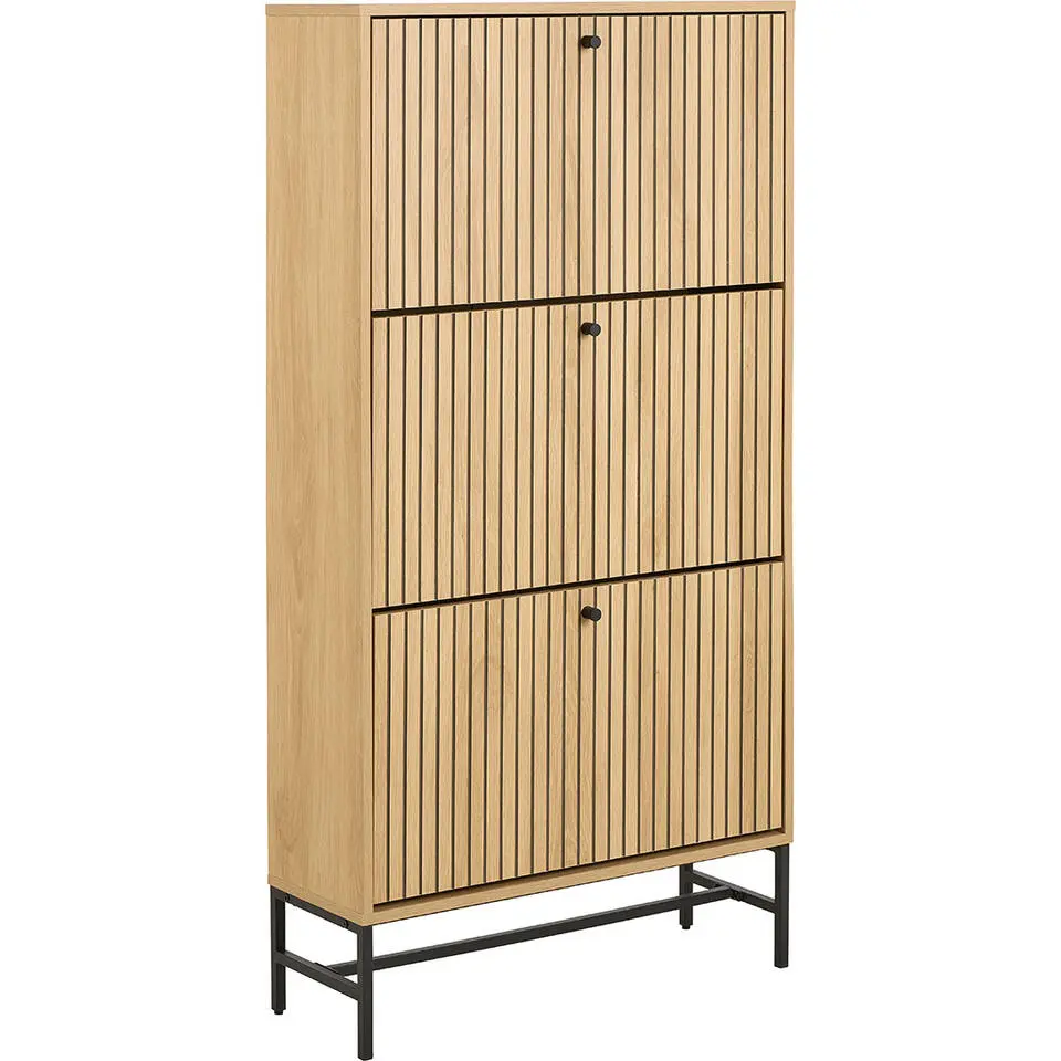 Hioshop Dylan schoenenkast 3 lades natuur