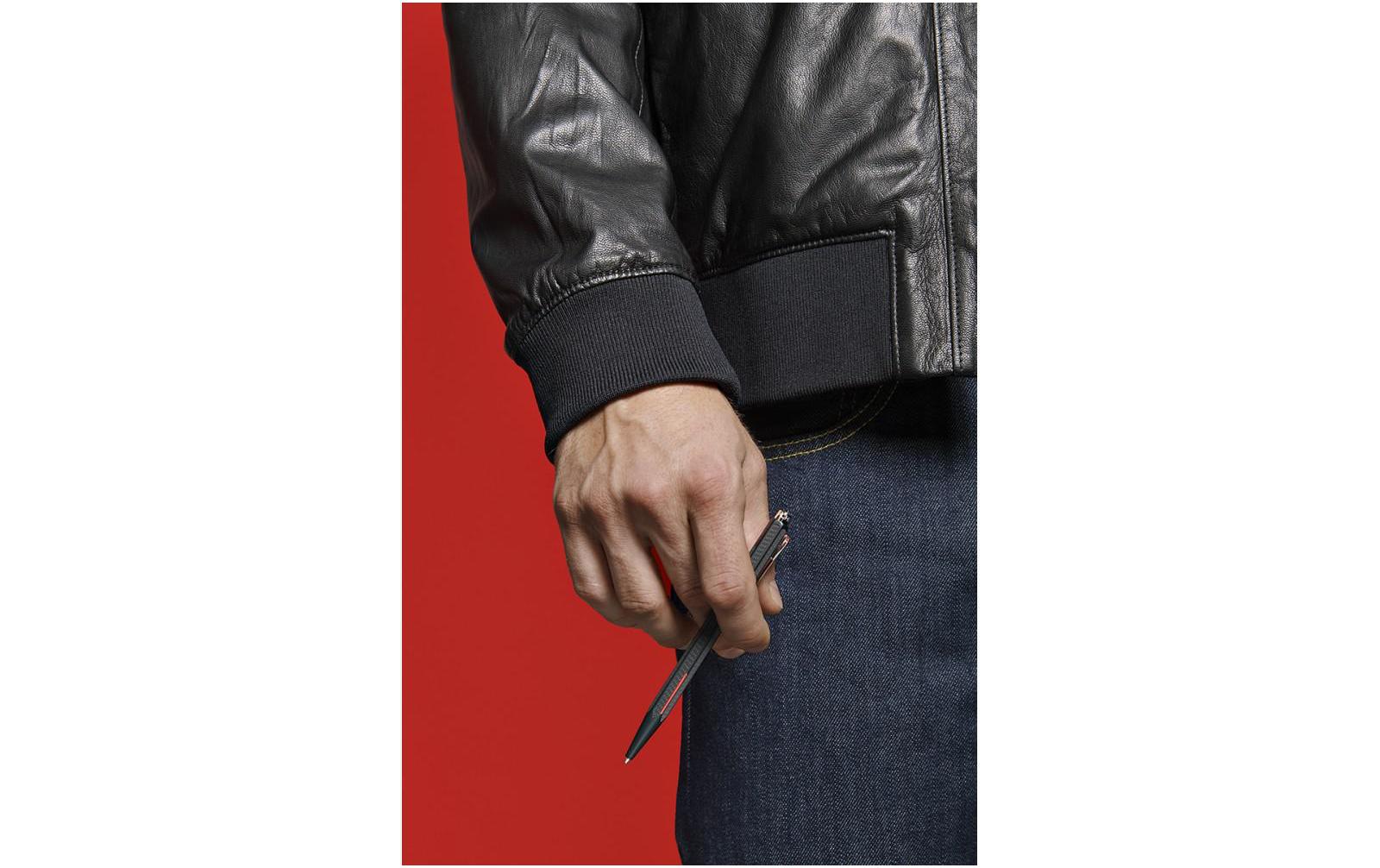 Kugelschreiber Ecridor Racing Medium (M), Schwarz<br>Druckkugelschreiber