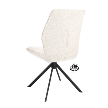 Eetkamerstoel Onne Lia linen wit jacquard stof