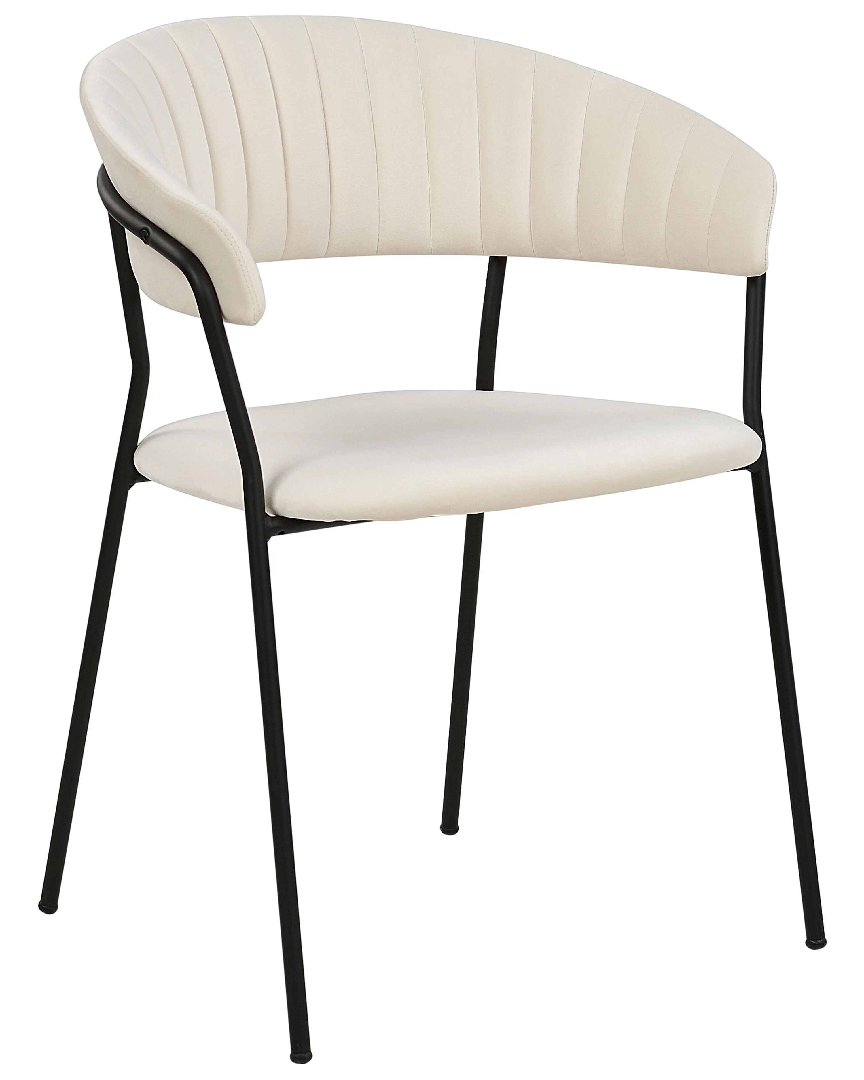 Set van 2 eetkamerstoelen MARIPOSA Fluweel Gebroken wit