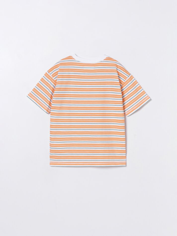 Camiseta listrada - Laranja