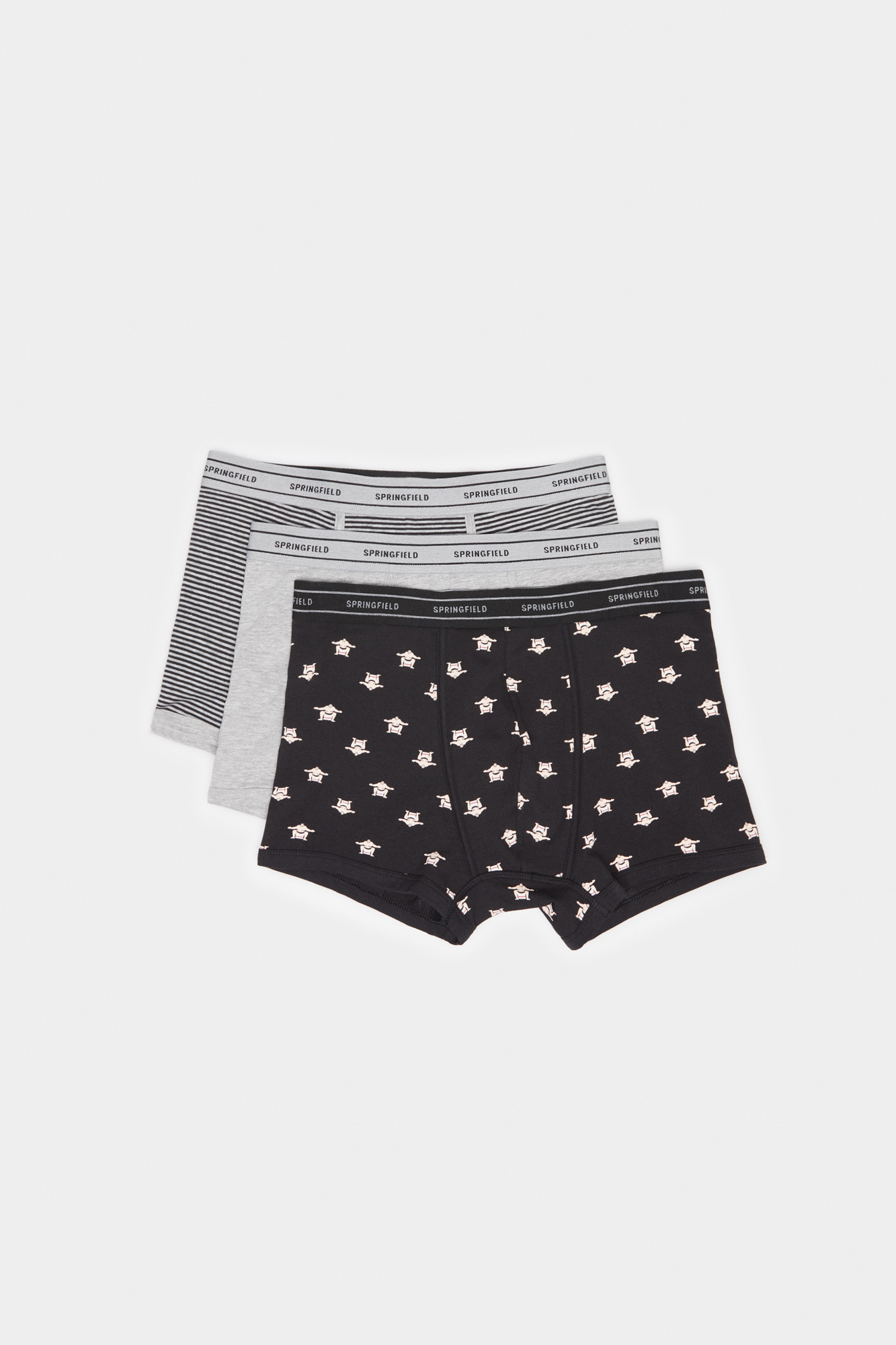 Conjunto de 3 cuecas boxer de algodão com estampa de sumô