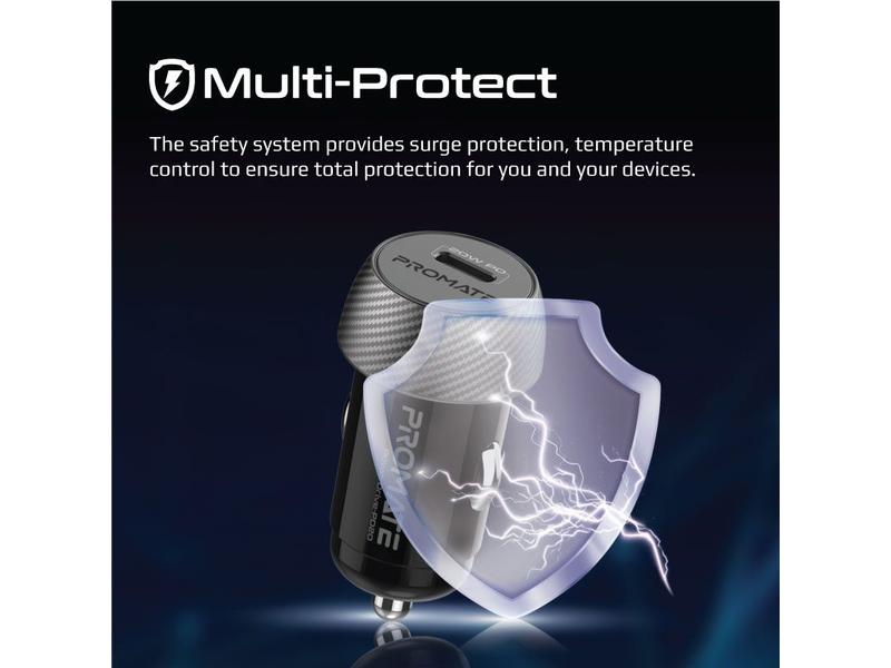 Promate Autoladegerät ProMate PowerDrive-PD20, Mini Car Cha Mini-Ladeadapter mit 20 Watt Power Delivery