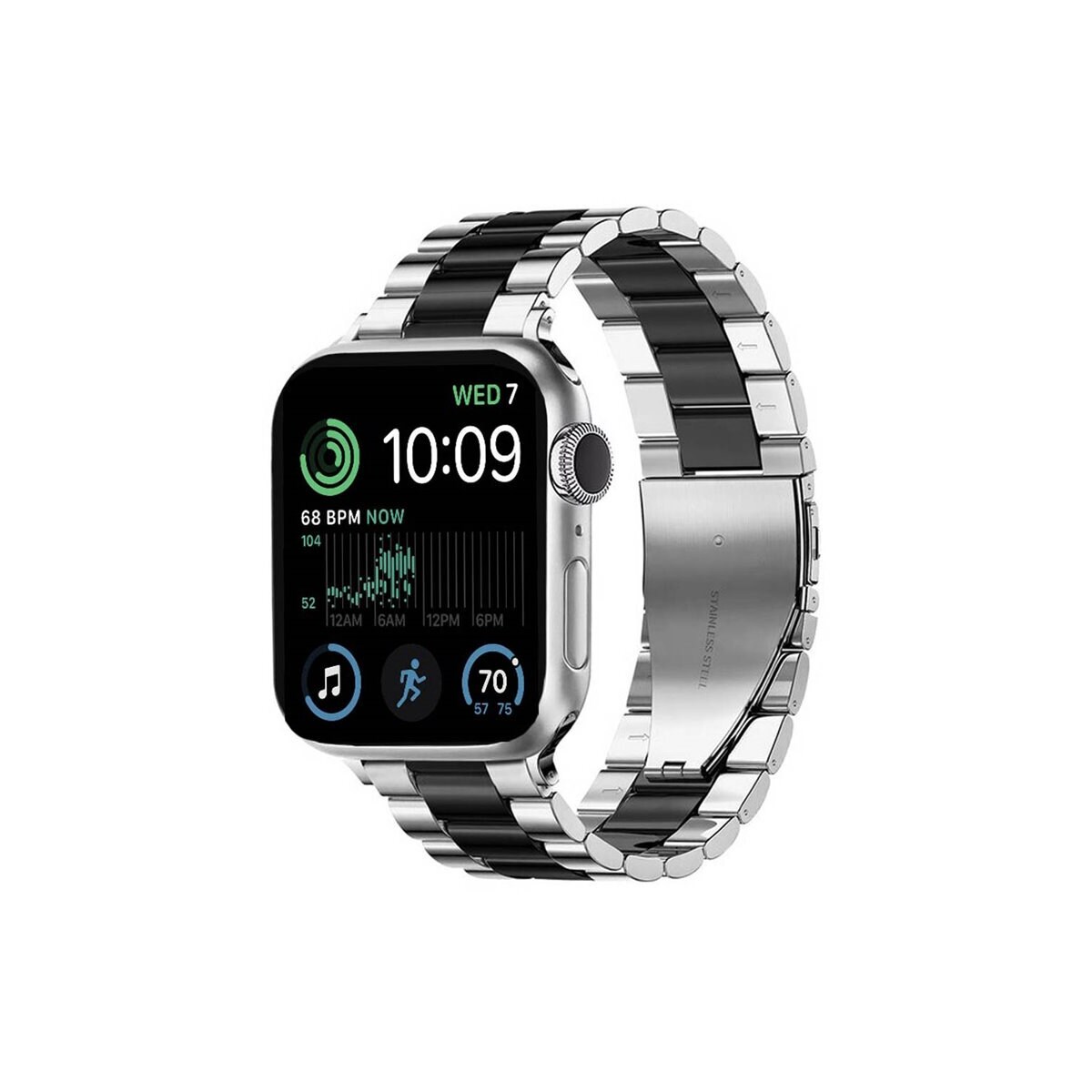 Armbånd Rustfritt stål Apple Watch SE 2022 (40mm) - Sølv/Sort