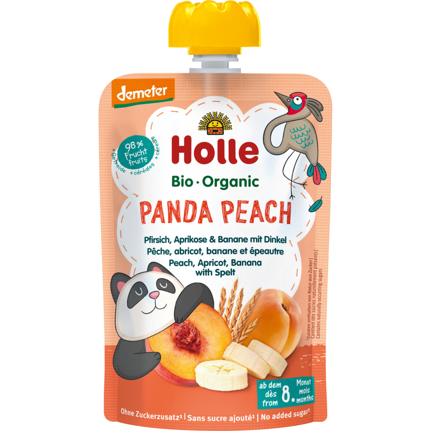 Holle Demeter Bio Panda Peach Pouchy 8+ Monate