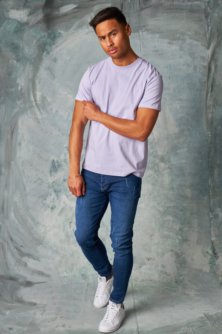 T-shirt basique manches courtes violet