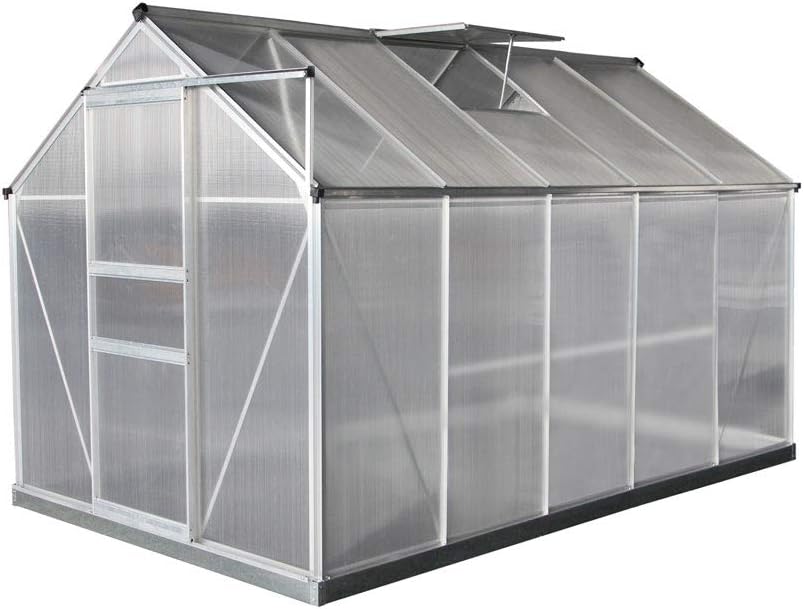 Westmann Aluminium Gewächshaus Flora 610 | Silber | 312x192x201 cm