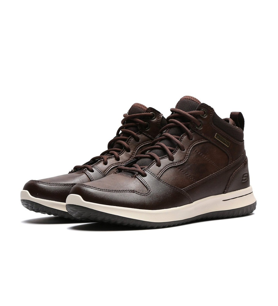 Botas Skechers Delson de couro marrom