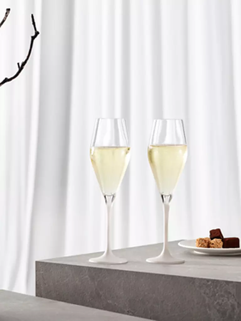 VILLEROY & BOCH Champangerglas 4er Set MANUFACTURE ROCK BLANC GLAS weiss