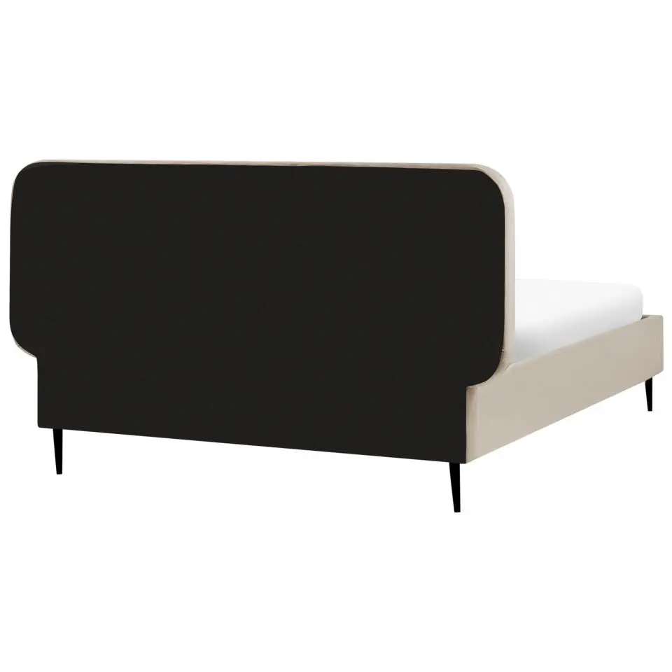 BRIN - Tweepersoonsbed - Taupe - 140 x 200 cm - Fluweel