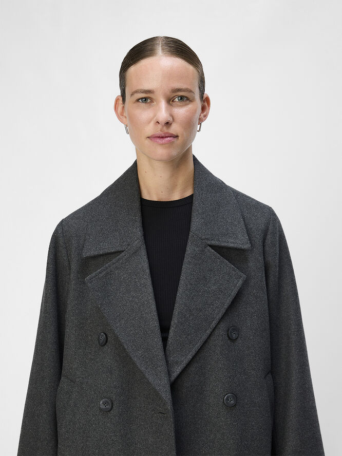 Object OBJKEILY SHORT JACKET NOOS Dark grey melange/col