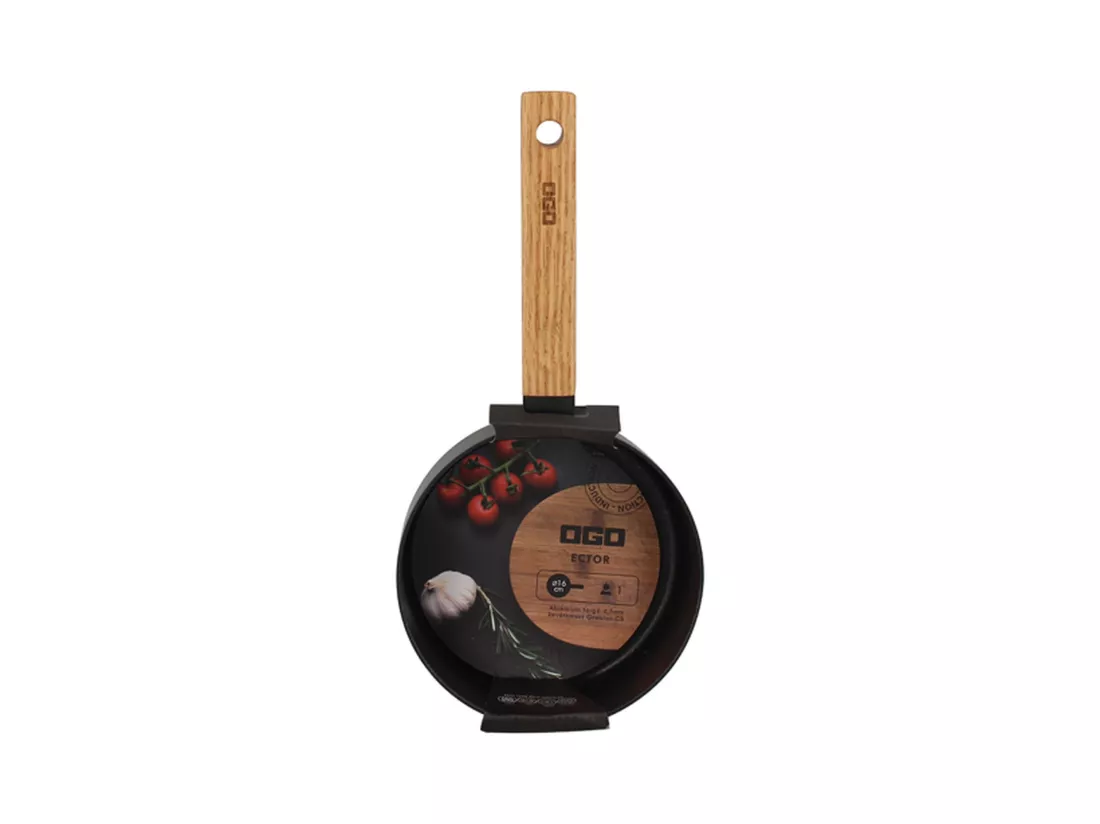 Ogo Living - Casserole Ector Induction En Aluminium Et Manche En Bois 16 Cm