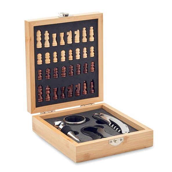 GiftRetail MO2393 - CHESSET Set à vin et jeu d'échecs