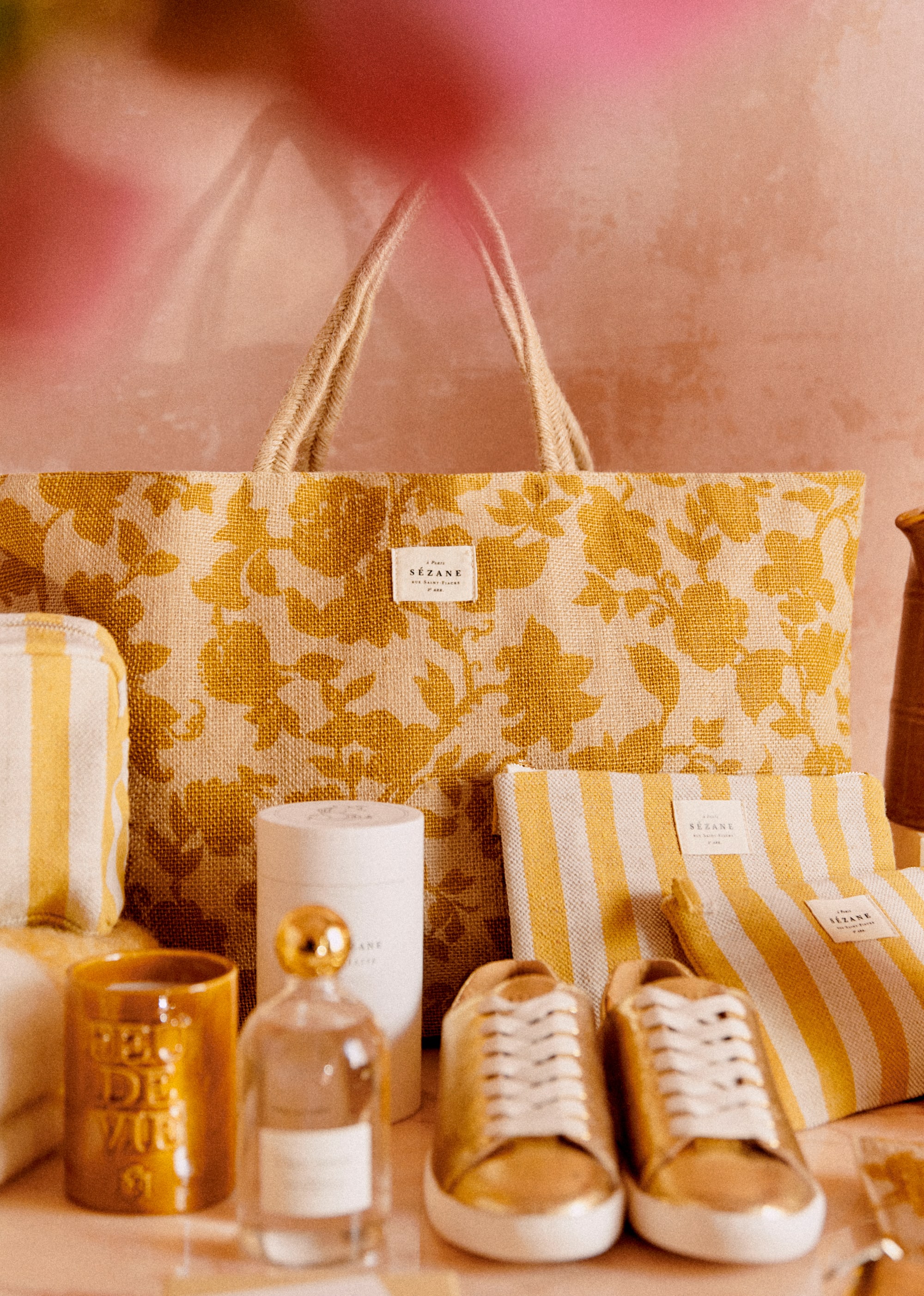 Grand Cabas Jute - Fleurs des jardins ocre - SACS/NEW SACS Nos Paniers 5906383