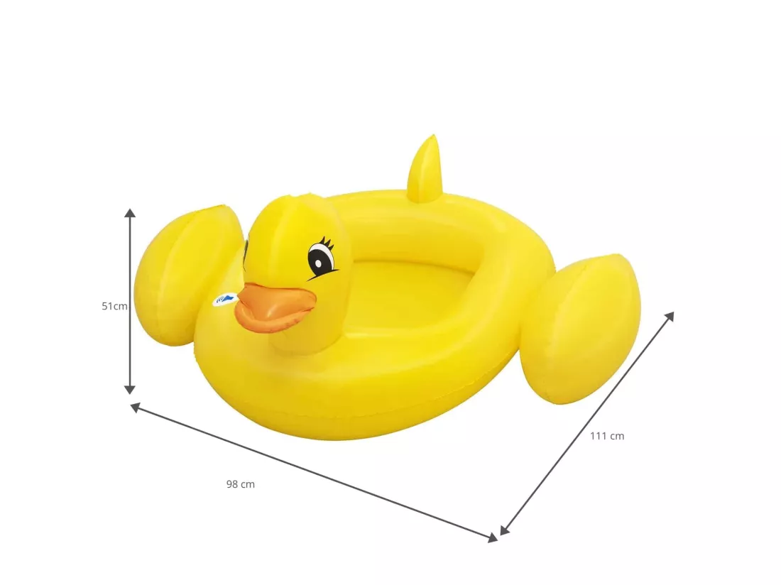 Bateau Gonflable pour Enfants Canard Jaune Bestway 111x98x51 cm Son à partir de 3 Ans