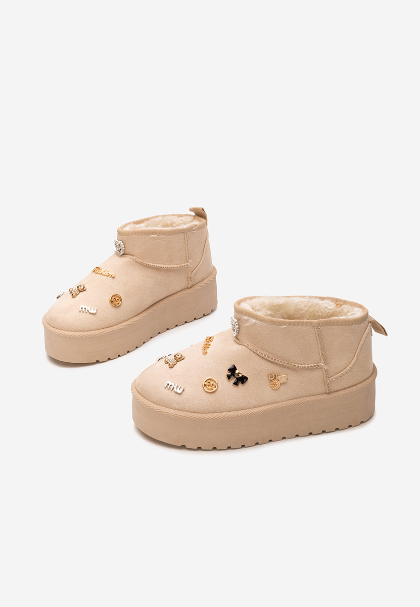 Bottes à plateforme beige Celinea