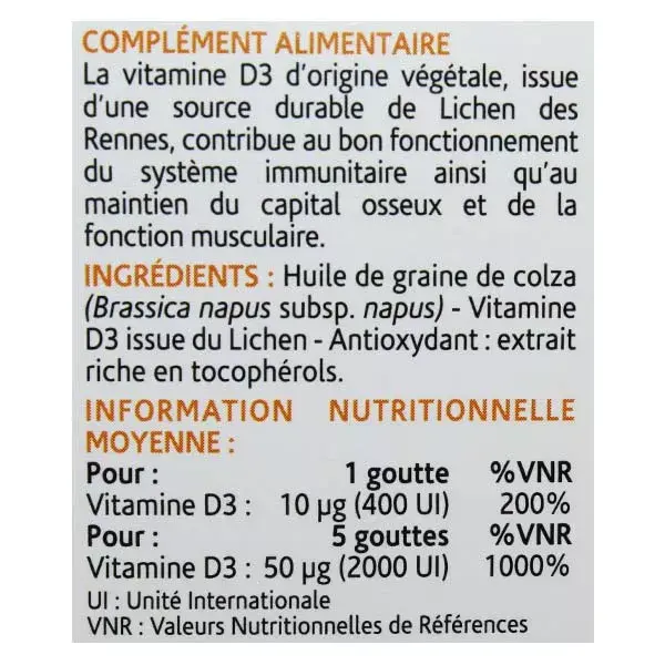 Naturland Vitamina D3 à Base de Plantas 2000 UI 15ml