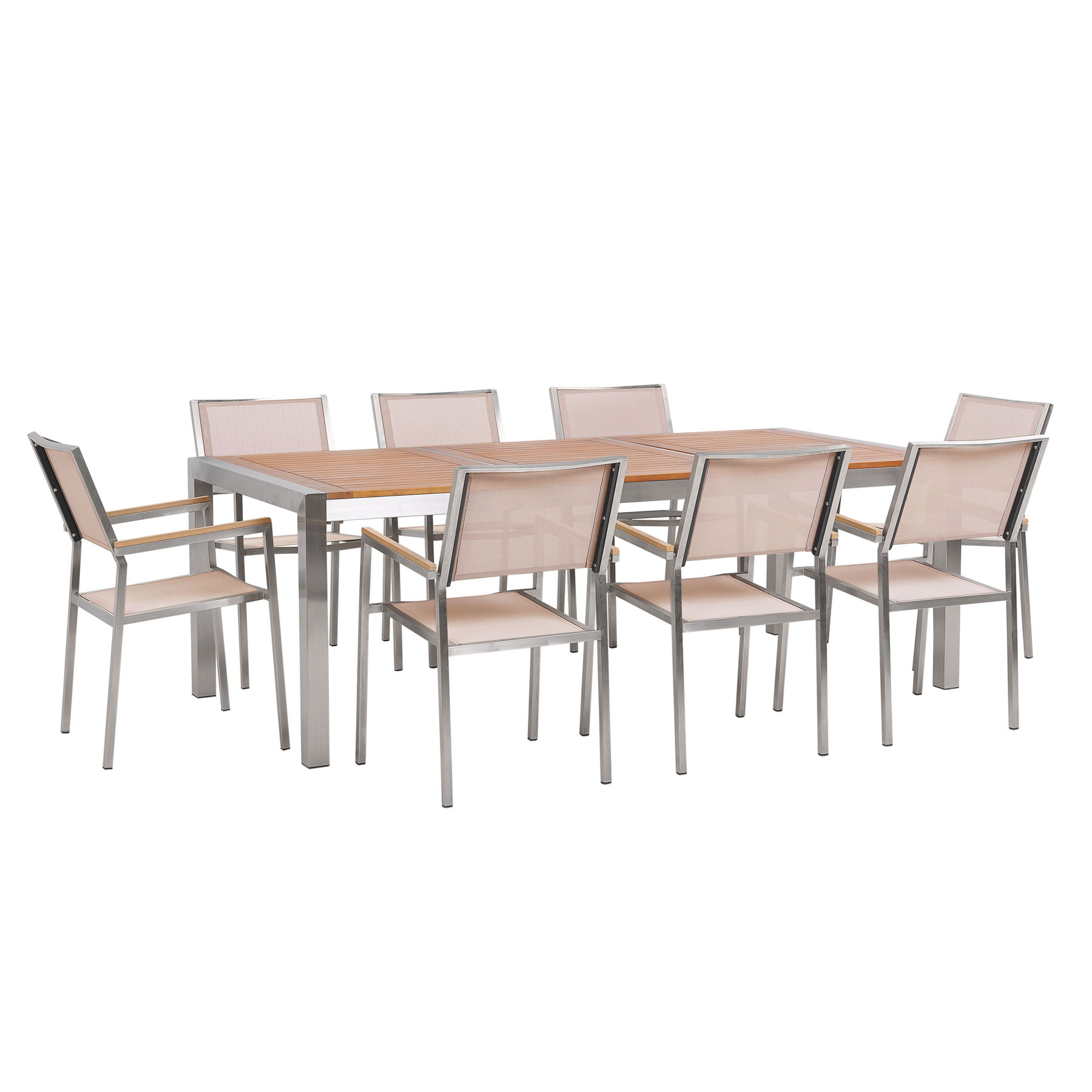 Beliani - GROSSETO  - Tuinset voor 8 - Beige - RVS